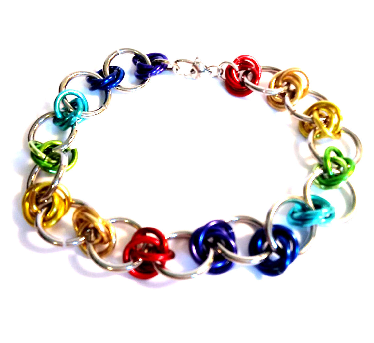 Gay Pride Rainbow Chainmail Bracelet