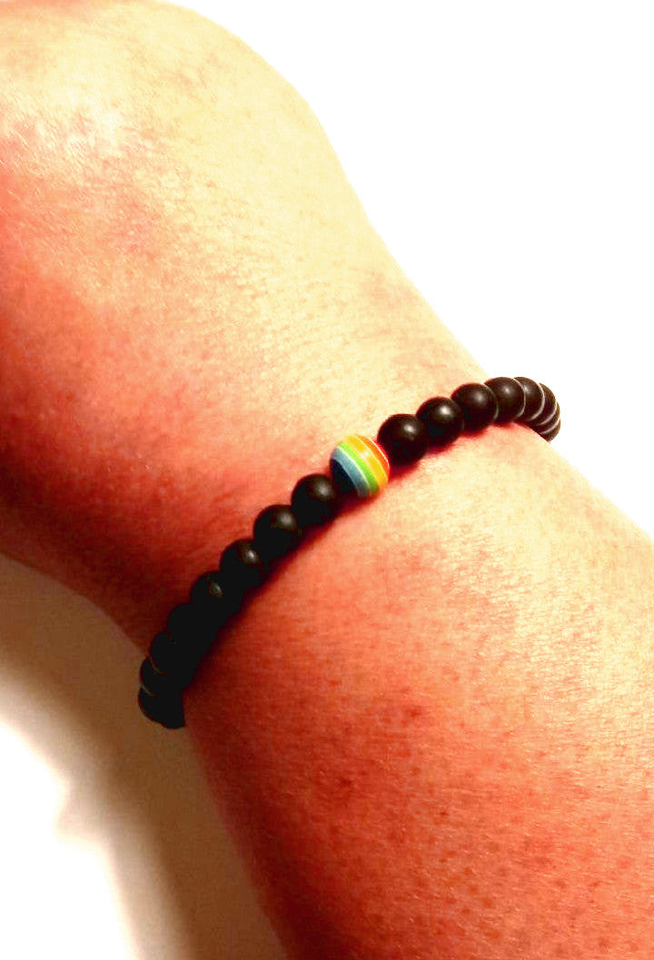 Gay Pride Rainbow Beaded Bracelet