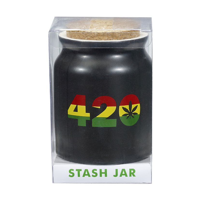 420 Rasta Leaf Stash Jar