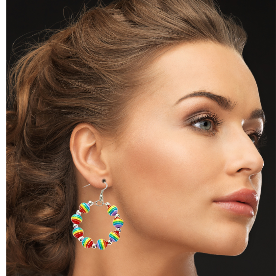 Happy Balls! Rainbow LBGTQ Pride Earrings
