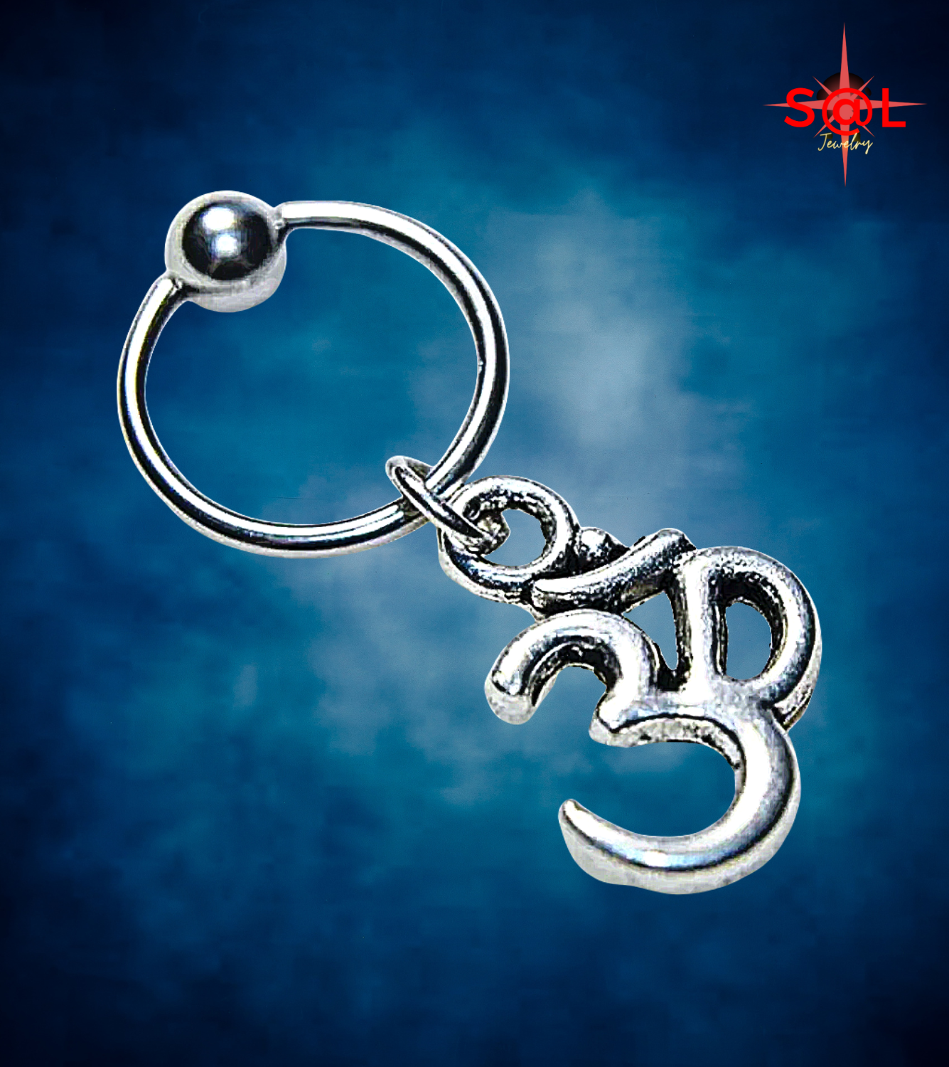 18G Captive Bead Ring With Ohm Charm Dangle