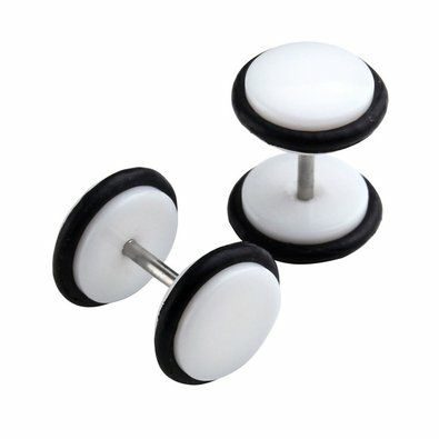 Black Acrylic 12mm Cheater Plugs 18g