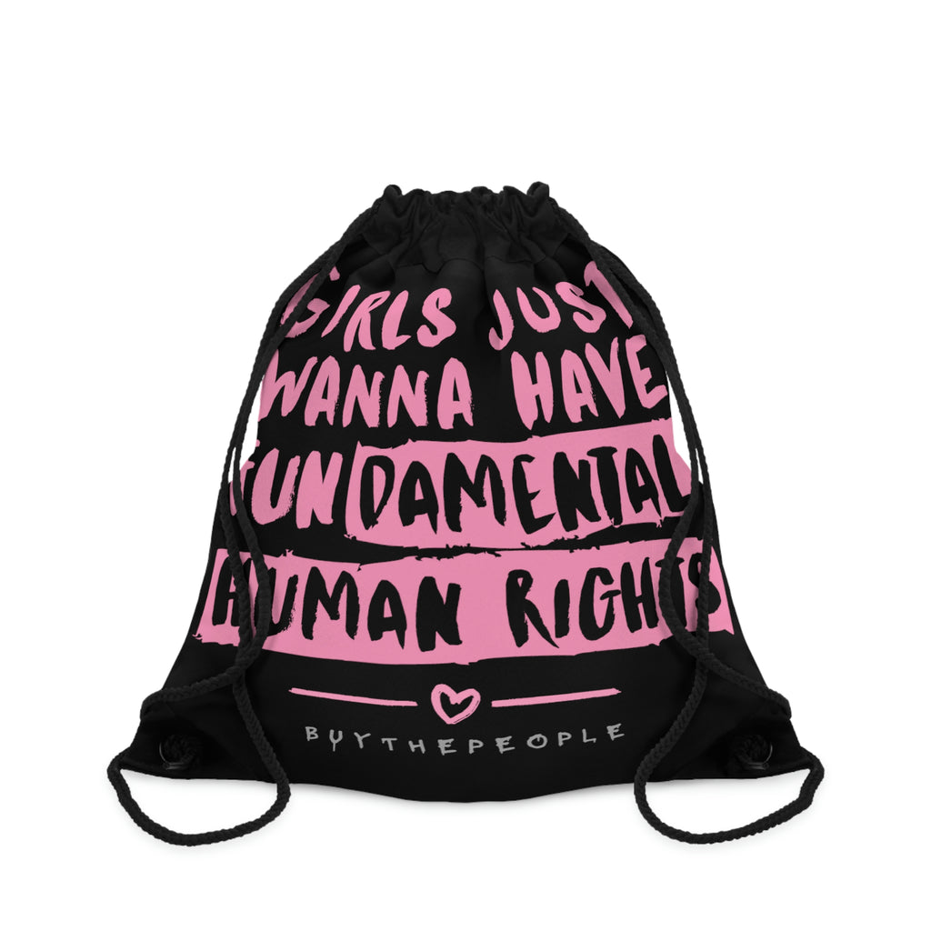 GIRLS JUST WANNA HAVE FUNDAMENTAL RIGHTS Drawstring Bag