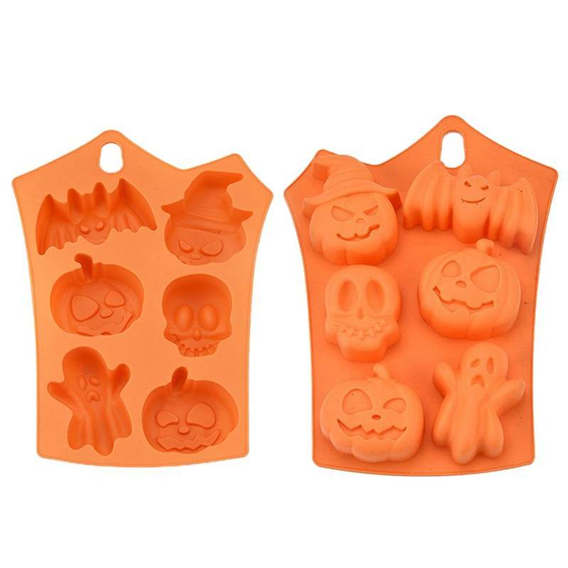 Pumpkin Bat Skull Ghost Shape Halloween Silicone Mold Candy Chocolate Pudding Mold Halloween Party