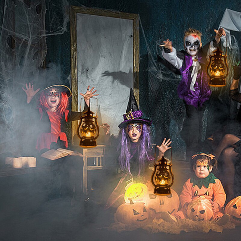 Halloween Led Lantern Retro Laser Pony Lamp Light Lamp For Party Home Bar Decoration Small Oil