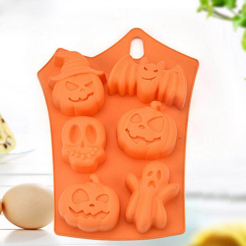 Pumpkin Bat Skull Ghost Shape Halloween Silicone Mold Candy Chocolate Pudding Mold Halloween Party