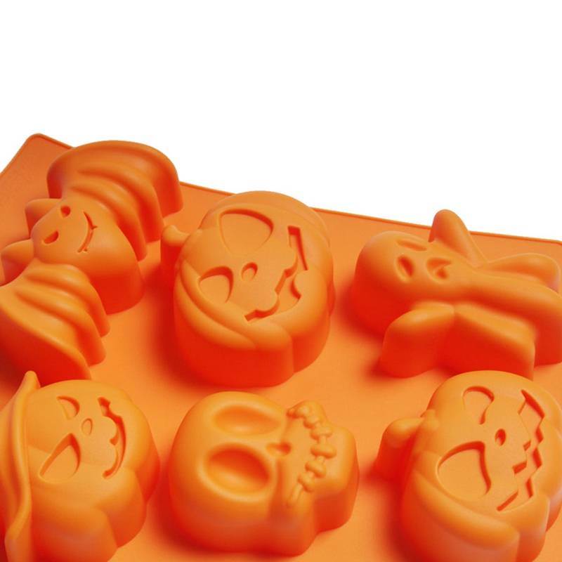 Pumpkin Bat Skull Ghost Shape Halloween Silicone Mold Candy Chocolate Pudding Mold Halloween Party
