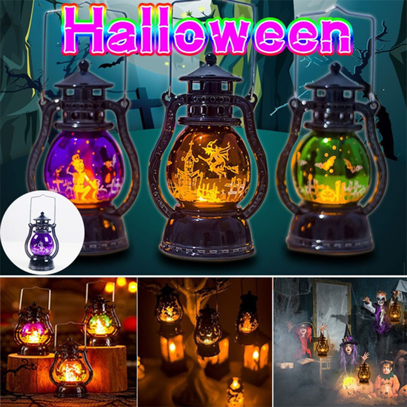 Halloween Led Lantern Retro Laser Pony Lamp Light Lamp For Party Home Bar Decoration Small Oil