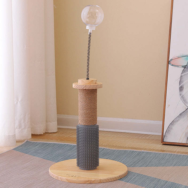 New solid wood turntable cat toy pet tableware puzzle tumbler food ball