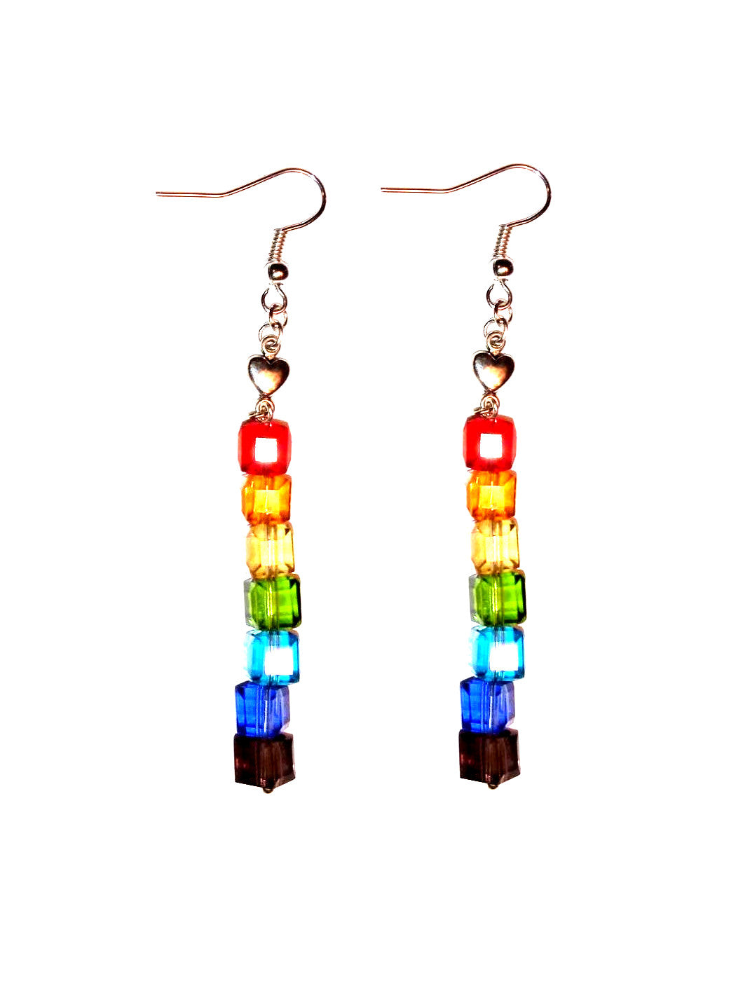 Crystal Rainbow Pride Drop Earrings
