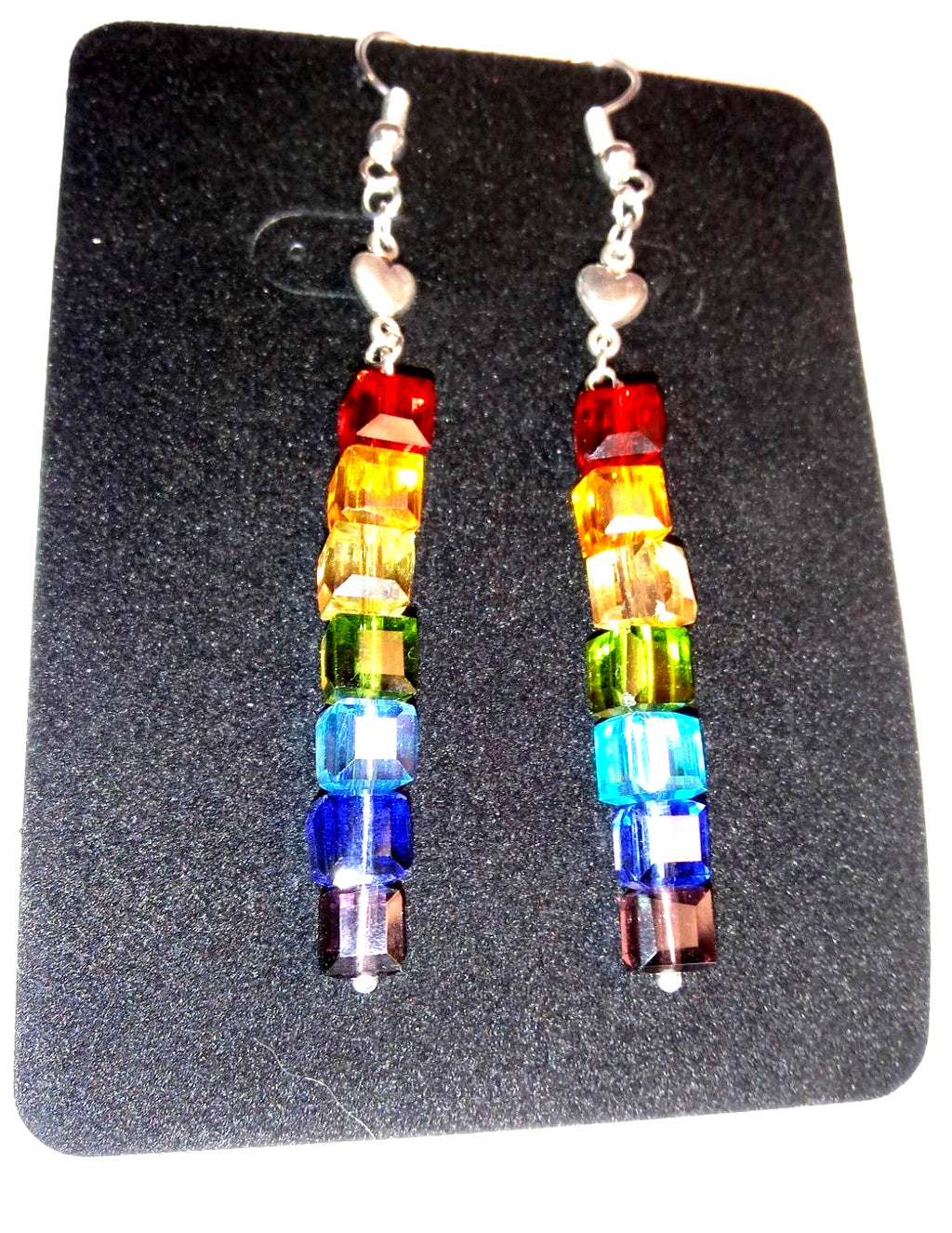 Crystal Rainbow Pride Drop Earrings