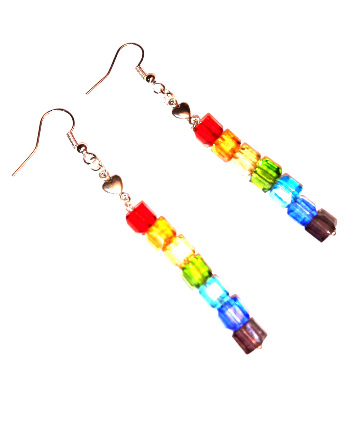 Crystal Rainbow Pride Drop Earrings
